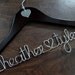 Wedding Dress Hanger with Wedding Date Charm, Personalized Hanger, Bridal Hanger, Bride Hanger, Hand Stamped Silver Heart