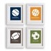 Let's Play Ball - Set of Four 5x7 Sports Prints - Nursery Art, Boys Room Art, Modern Kids Art, Playroom Decor, Babys Art, Athletic