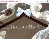 HUGE SALE SALE - Personalized Wedding Hanger / bridesmaid gifts / 44 colors of ribbon to choose from/name hanger/brides hanger/