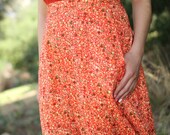 Vintage 70s Floral Print Skirt, Size Medium