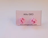 Tangle pink earrings / Clay earrings / Pink clay earrings / Pastel pink spring jewelry / OOAK earrings / Women gift / Rose earrings