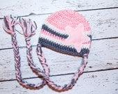 Cowboys Crochet boy or girl hat - In Blue or pink you choose - pick your size - Photo Prop - made to order