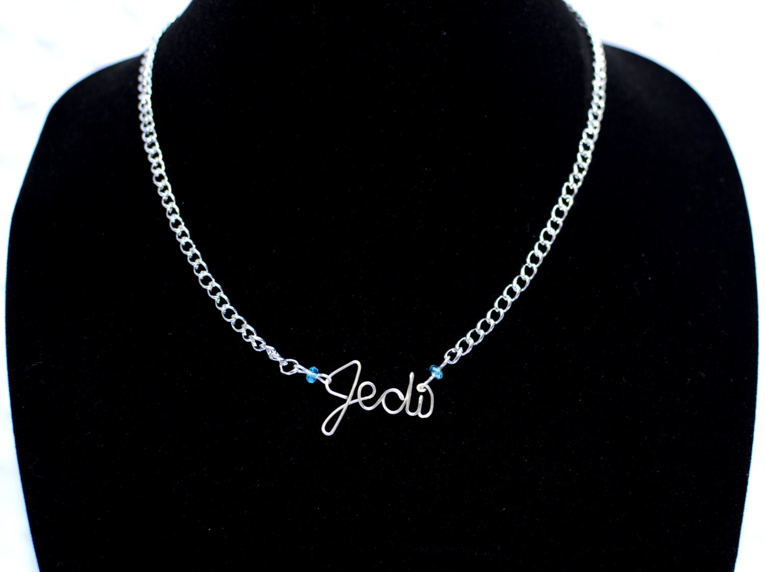 Star Wars Jedi Word Necklace -- Copper, Brass, Silver -- Sci-Fi Geek -- Handmade, Metal, Gift