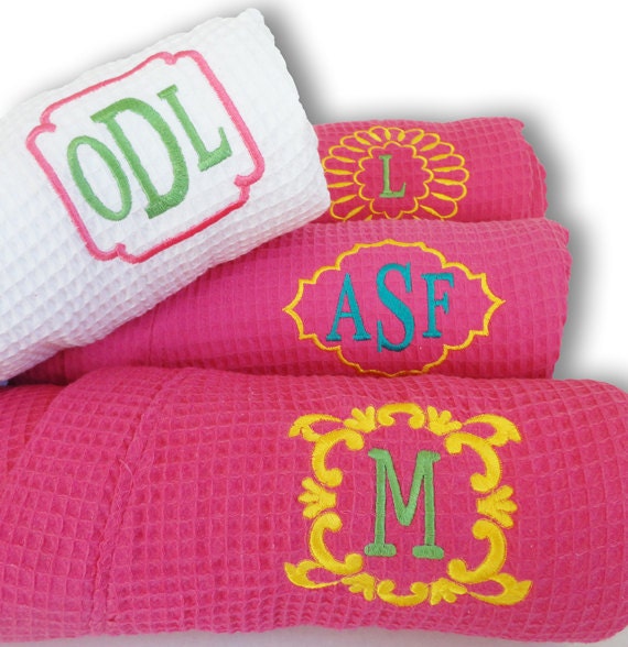 Monogrammed Hot Pink Robe Bridesmaid Gift