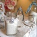Vintage-Shabby Chic Table Decor- Set of 5 Vintage Glass Jars