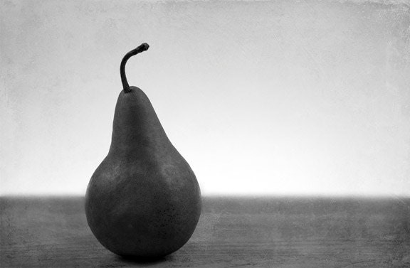 Kitchen Art Photography Black and White Pear Fine Art Print Kitchen Decor 8x12 Print "Pear"