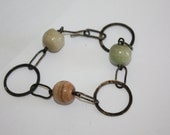 Vintage Bracelet Boho Circle Link 1930s Jewelry Arts Crafts