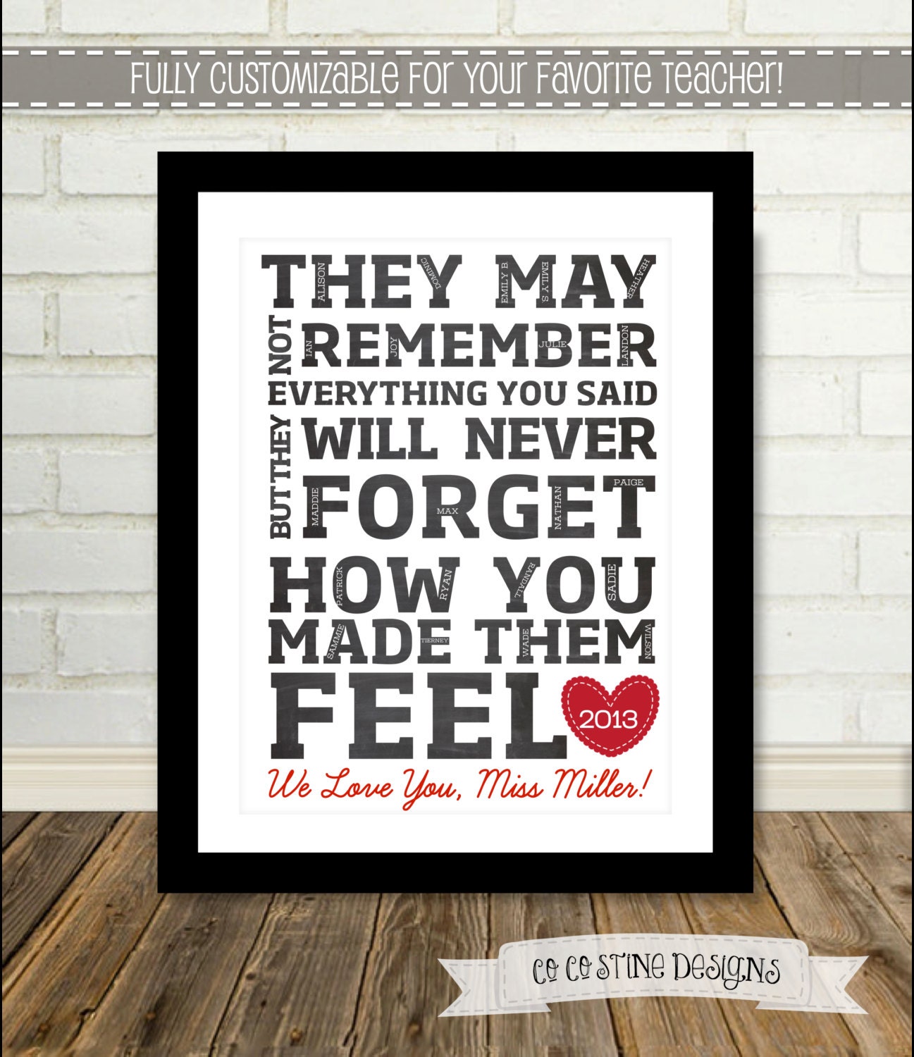 Classroom gift for your favorite teacher - Personalized & Fully Customizable :)