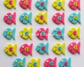 Fondant Mini Cupcake Toppers - Tropical Fish