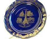Paris Souvenir Porcelain Limoges plate, La Tour Eiffel, Made in France, Imperial Limoges Eiffel Tower plate