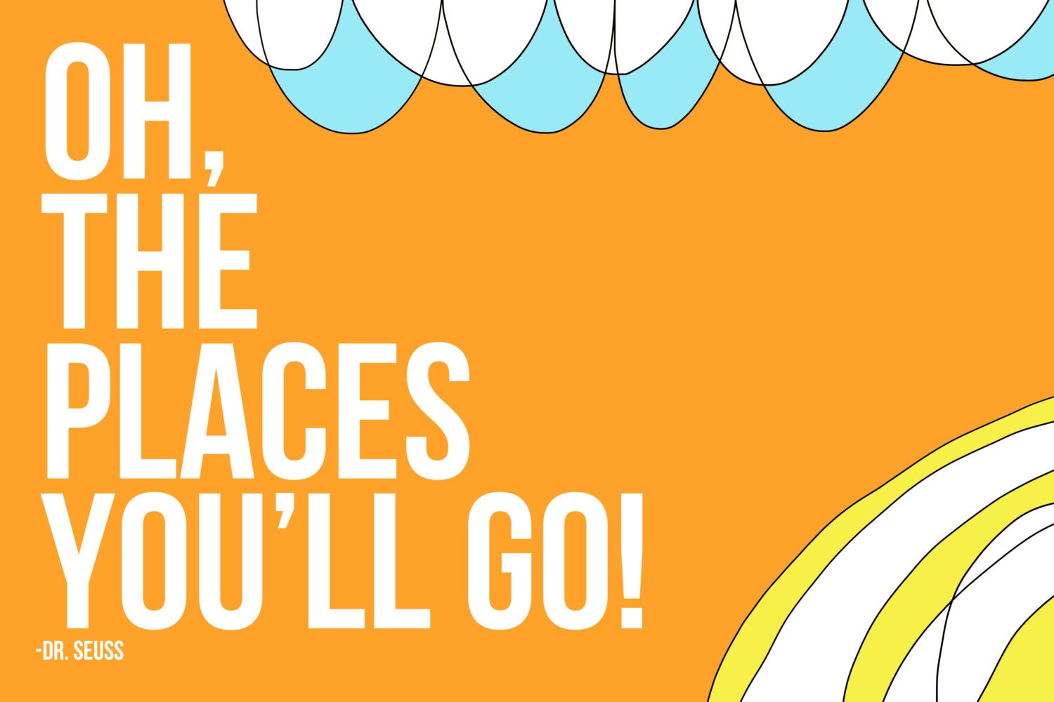 custom listing LAURA - dr. seuss wall art 3- oh the places you'll go