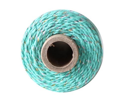 5 Yards of Rainbow Teal Shimmer Bakers Twine