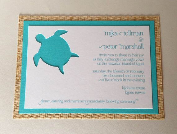 SAMPLE - Hawaiian Wedding Invitation - Custom Wedding Invite - Luxe Wedding Suite - Beach Wedding Invitation Il_570xn