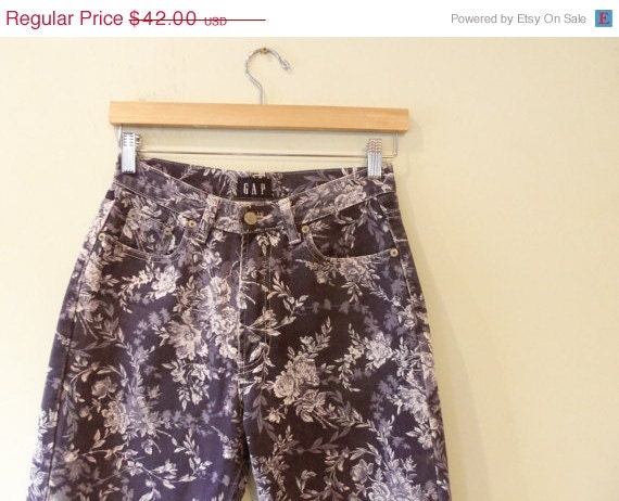 sale Vinatage 1980's Gap Jeans / XSmall/Small / Floral Jeans