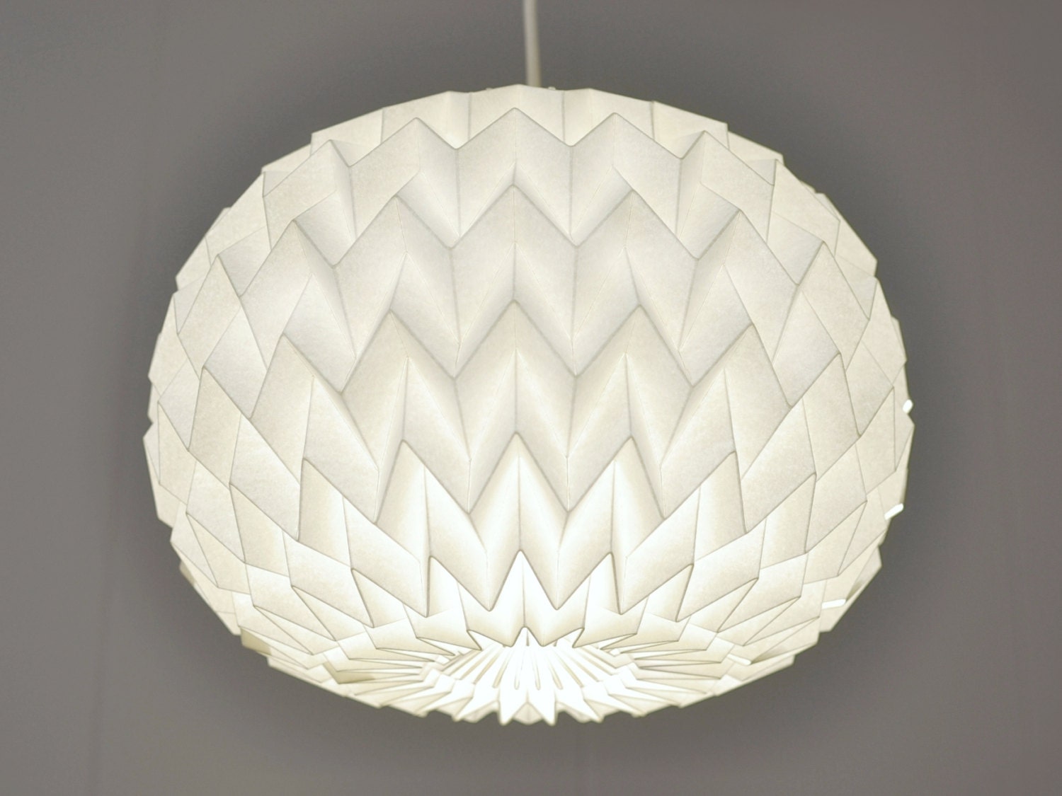 Pebble: Origami Paper Table Lamp / Floor Lamp / Pendant / Lamp Shade - White