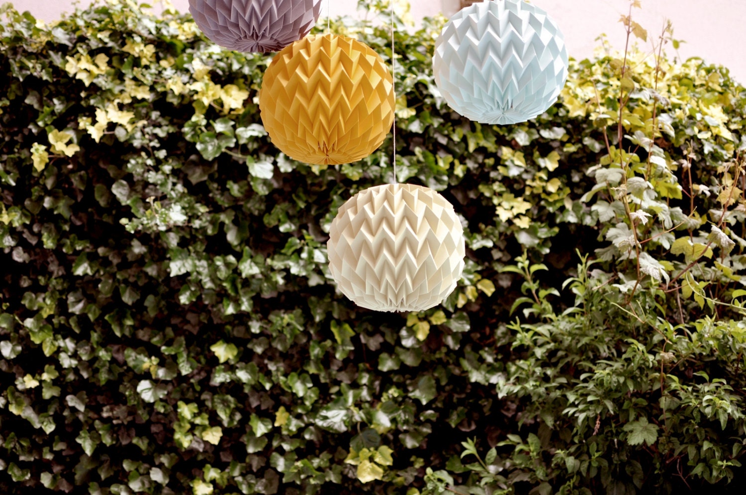 BUBBLE: Hanging Decor Origami Paper Ball - Grey / FiberStore by Fiber Lab