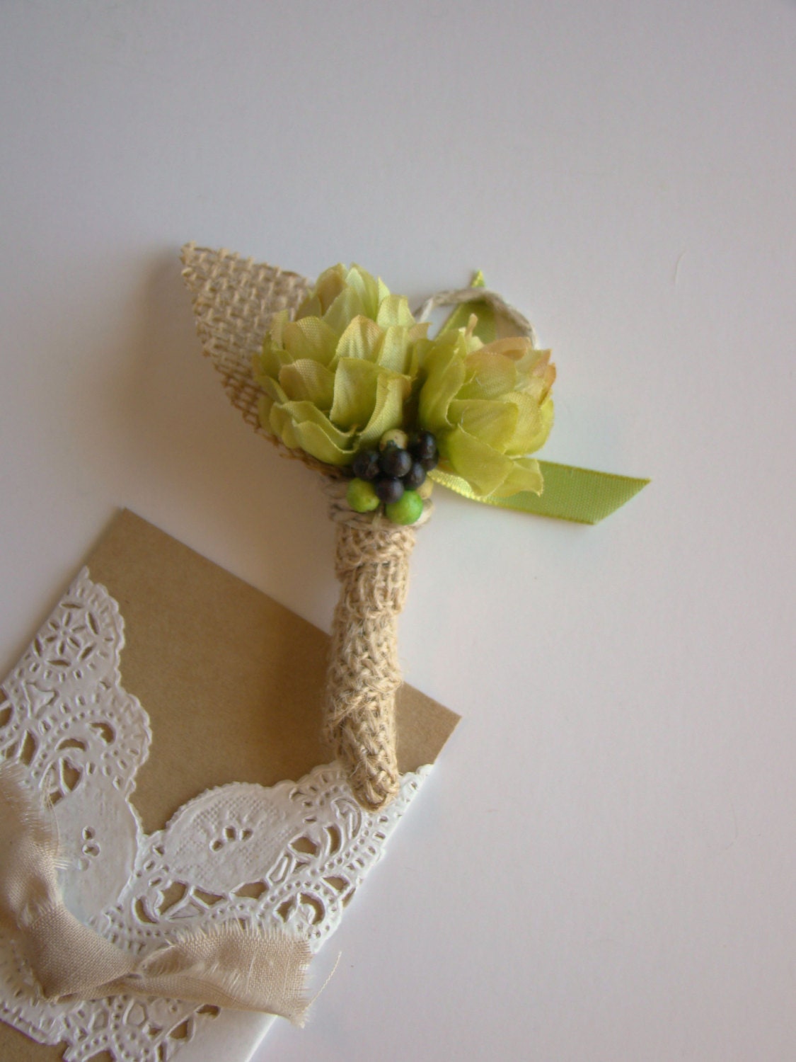 Burlap, Hops, Wedding Boutonniere, Groomsmen, Groom, Summer Wedding, Hops Blossom, Green,