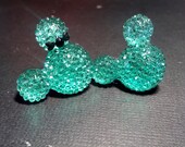 Turquoise Medium Mickey and Minnie Mouse Earrings
