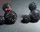 Black Mickey and Minnie Mouse Earrings