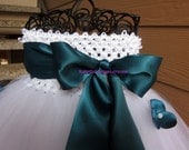 White and Teal Tutu Dress