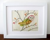 Single Owl Print on Wood