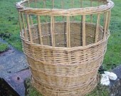 Large Basket, Woodland Cottage Round Rustic Laundry Blanket Storage (Ref. 1-1/13)
