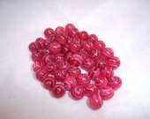 50 Red Striped  Agate Round Beads