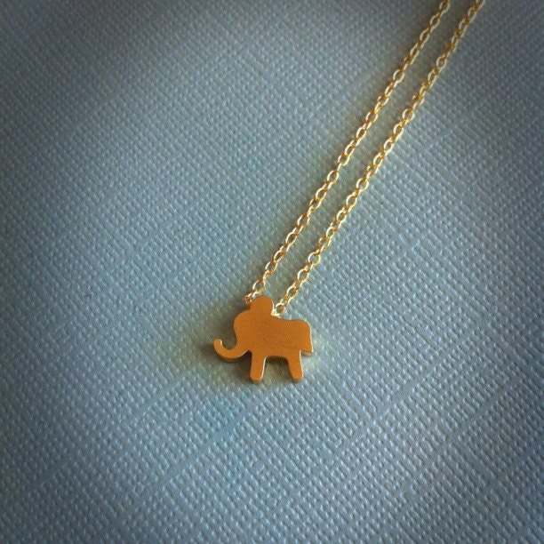Small Gold Elephant Necklace