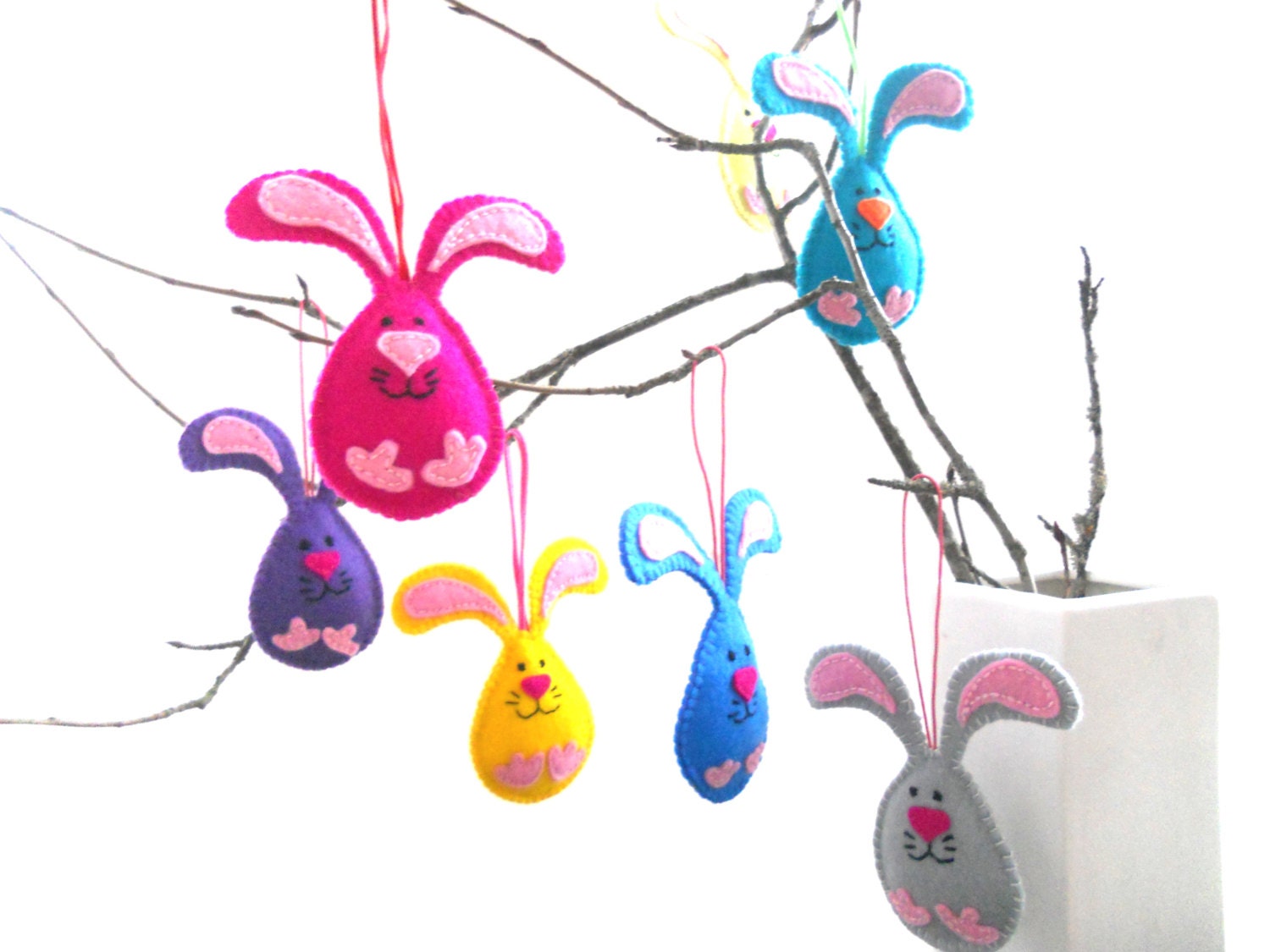 Felt Easter decorations Nursery ornaments Bunny decorations Hanging Home decors Spring hanging ornament