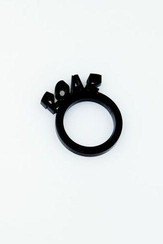 ROAR Acrylic Ring, Dinosaur Ring one piece in Perspex.