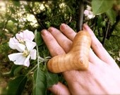 Wood jewelry wooden ring big heart adjustable
