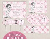 Vintage Shabby Chic Pink Damask Baby Girl Printable Birthday Party Package Il_170x135