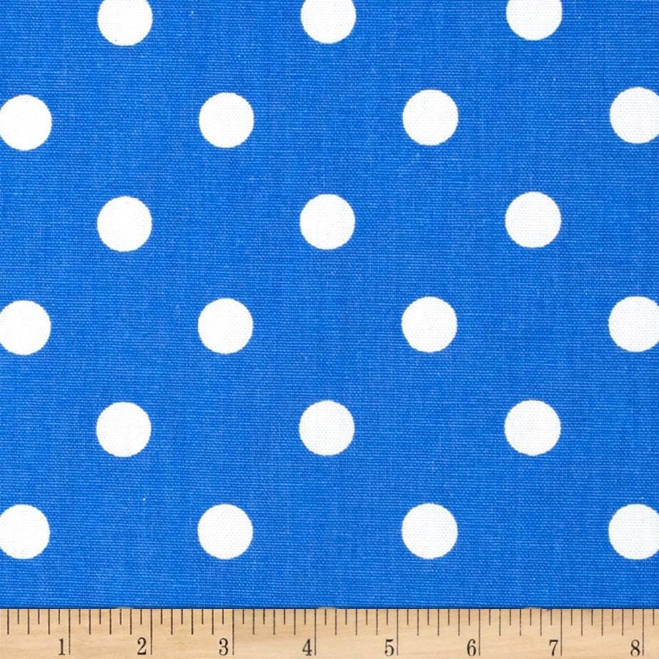 Polka Dot Table Runner in White on Medium Cobalt Blue