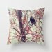 The Berry Tree Decorative Pillow Cover, Mint, Brown, Red Home Decor, Black Bird Pillow Cover