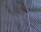 3 yards of Navy and White Check Silk Dupioni