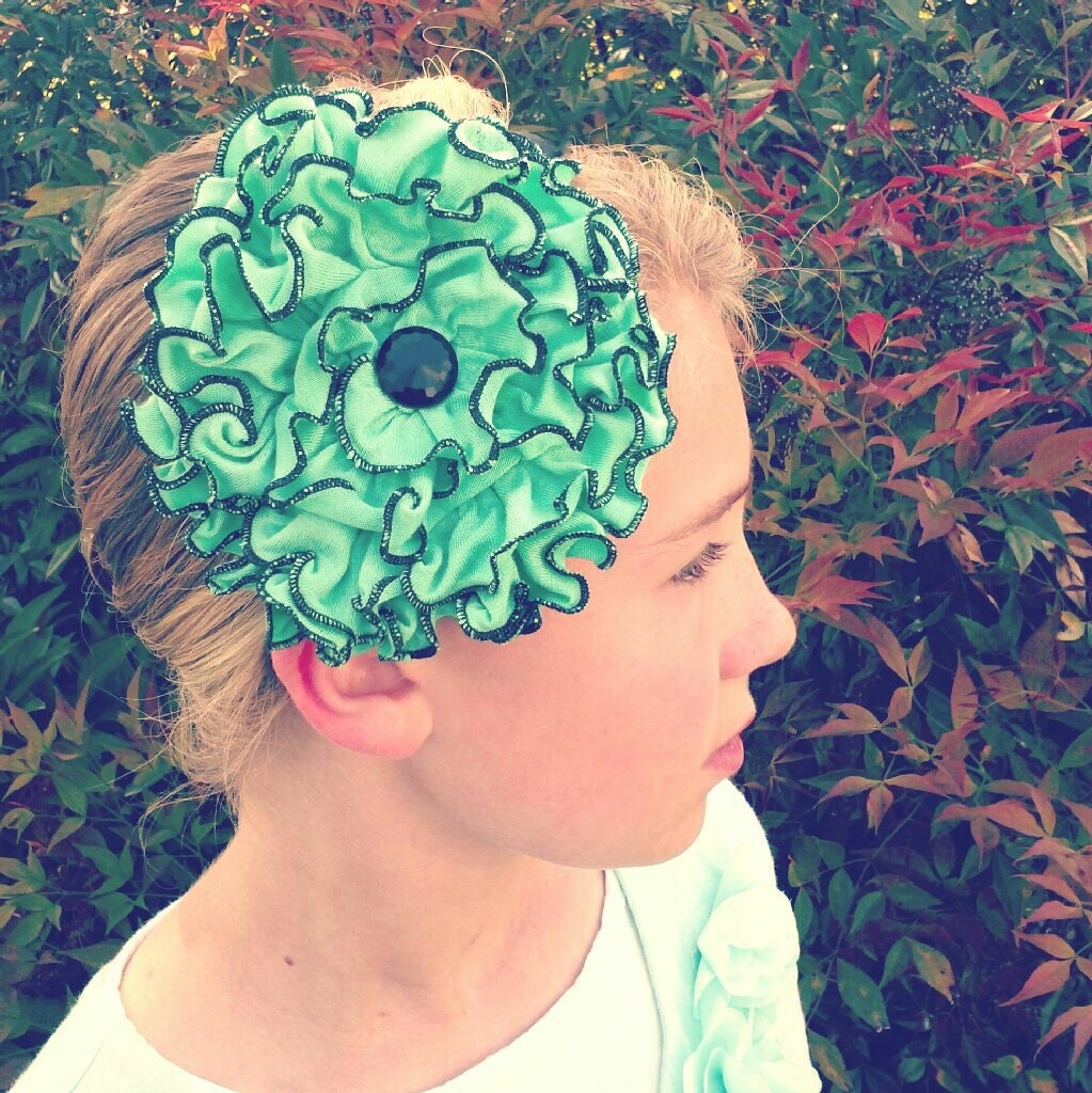 sea green and black headband