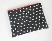 Wet Bag - Black Polka Dot Oilcloth Pouch