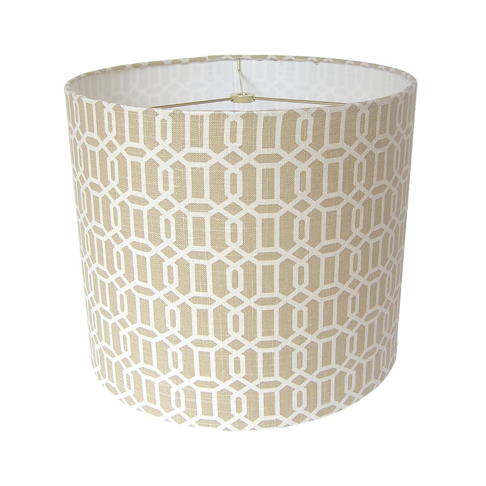 Drum Lamp Shade Lampshade Malone by Pindler & Pindler Designer Neutral Oak Made to Order