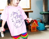 KIDS T-Shirt PINK UNICORN Tee - Cute kawaii - Organic Eco Shirt - ReLove Planet - Toddler 2T 3T 4T