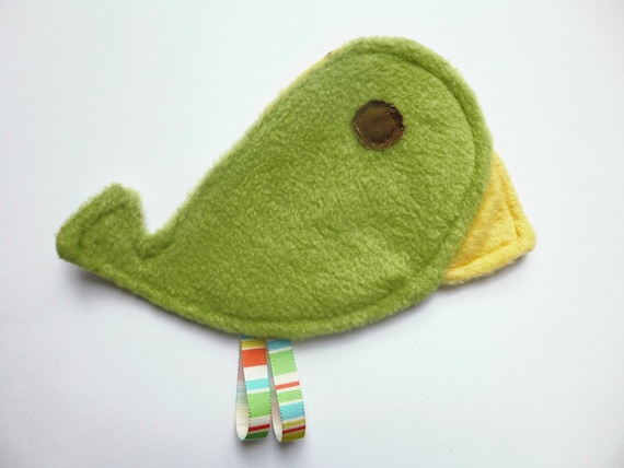 Bird Crinkle Toy - Baby Sensory Toy - Bird Toy for Baby - Green Soft Toy