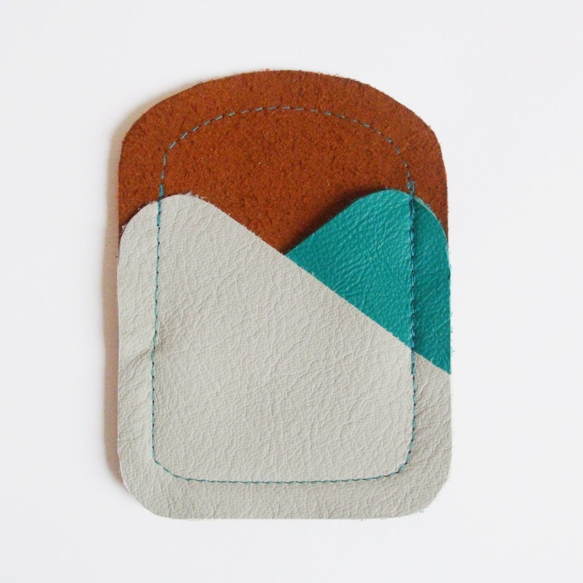 CARDHOLDER // soft grey, petrol blue and beige