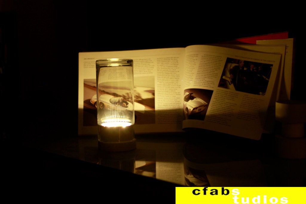 C-Lite Concrete Circular Led Table Lamp 9v Battery Powered