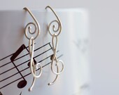 Silver Earrings with G-clef