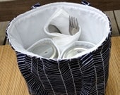 Jars to Go Bag - herringbone designer fabric canning jar lunch tote