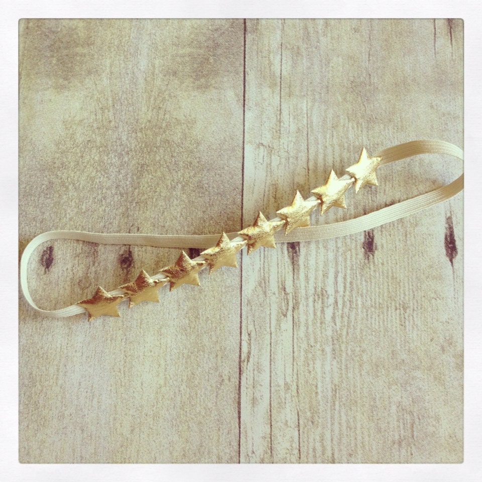 Nautical 4th of July gold star baby halo headband