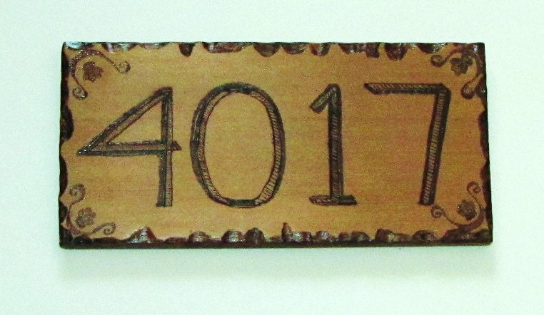 Wood Burned Sign: House Number, Address, Name, or Whatever Sign -CUSTOM MADE- Price Dependent on Content and Size