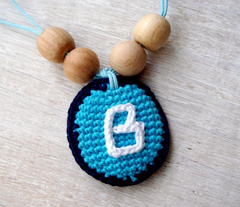 Personalized Initials Nursing necklace  Blue Mother's day gift Mommy necklace Baby shower Mom jewelry Save Organic