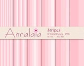 INSTANT DOWNLOAD Digital Paper Pack: Pink Shades Stripes Lines 12x12 8,5x11 Baby Girl Scrapbook Paper Commercial Use 363