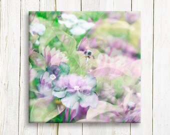 Canvas art print, floral art, 12"x12", FREE SHIPPING