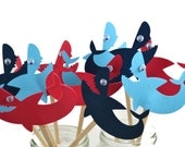 Shark Cupcake Toppers Qty 12-Birthday-Beach Party-Labor Day